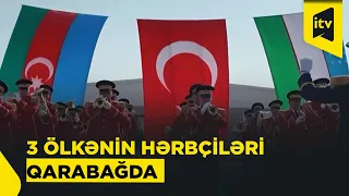 "Bu mübarək bayraq, bizim bu bayraq" – Qarabağda Azərbaycan, Türkiyə və Özbəkistan hərbi təlimləri