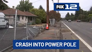 Car crashes into Gresham utility pole, knocks out power nearby