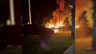 Family wakes up to car in flames just feet from home, suspects arson