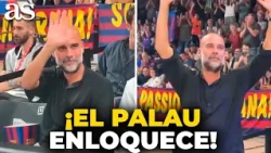 Enfocan a PEP GUARDIOLA en el Palau y la OVACIÓN es BRUTAL | Barça - Olympiacos