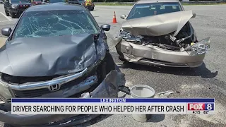 Lexington driver searching for people who helped her after crash