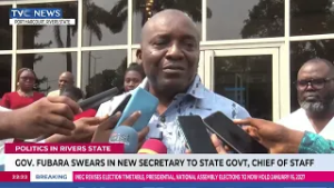 Gov. Fubara Swears In New Secretary To State Govt, Chief Of Staff