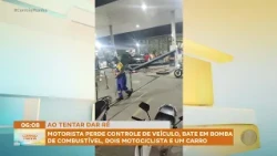 DRIVER LOSES CONTROL OF VEHICLE AND HITS FUEL PUMP