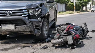 19-year-old man dies after motorcycle collides with pickup truck