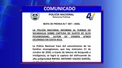 National Police capture suspect in double murder in Costa Rica