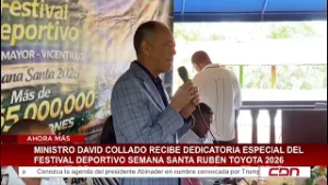 Ministro Collado recibe dedicatoria del Festival Deportivo Semana Santa Rubén Toyota 2026