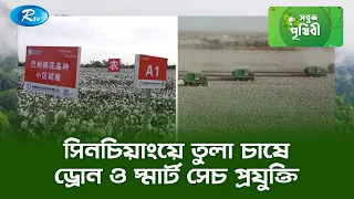 সিনচিয়াংয়ে তুলা চাষে ড্রোন ও স্মার্ট সেচ প্রযুক্তি | Sobuj Prithibe | Rtv