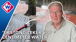 Appartementencomplexen onder water na flinke regenbui