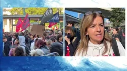 General strike, Emergency: "We are demonstrating to say no to war"