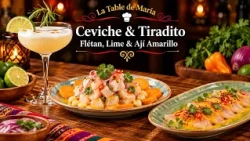 La Table de Maria: Ceviche & Tiradito | Flétan, Lime & Ají Amarillo