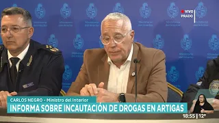 Ministry of the Interior reports on the seizure of hundreds of kilos of drugs in Artigas