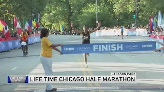 Life Time Chicago Half Marathon underway along lakefront on city's South Side