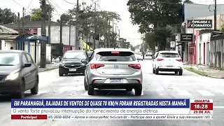 IN PARANAGUÁ, WIND GUSTS OF NEARLY 70 KM/H WERE RECORDED THIS MORNING