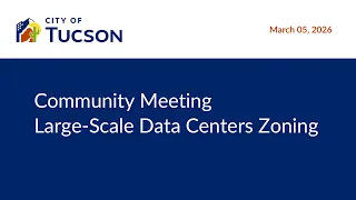 Community Meeting on Large-Scale Data Centers Zoning March 5, 2026