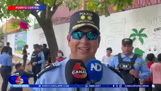 Centros educativos y Policía Nacional realizan jornada de limpieza y recuperación de murales