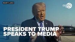 President Trump speaks with media at Joint Base Andrews