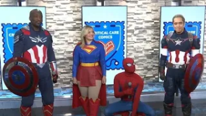 Super Heroes visit sick kids in the hospital - Critical Care Comics