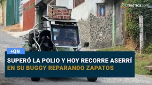 Superó la polio y hoy recorre Aserrí en su buggy reparando zapatos