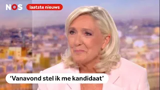 Le Pen: 'I am a candidate for the presidential election'