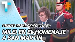 With criticism of Kirchnerism, Javier Milei led the tribute ceremony for General San Martín