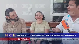 Like grandfather, like grandson! Uría's grandparents dance in front of the Danlí courthouse