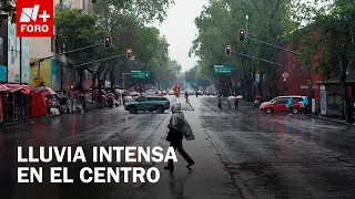 Heavy rain today, August 14, in downtown CDMX