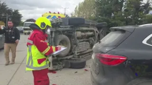 Una persona lesionada tras colisión con volcamiento en Ruta 9 Sur