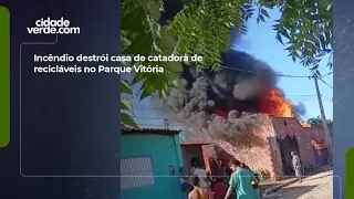 Fire destroys home of recyclable materials collector in Parque Vitória