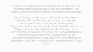 verpflichtende Veröffentlichung gemäß AMD Gesetz