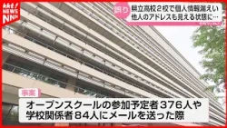 Personal Information Leaked at Two Prefectural High Schools Due to Emailing Errors: "Recipient Ad...