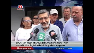Technical roundtable requested in Lara to reactivate Argimiro Gabaldón thermoelectric plant and a...
