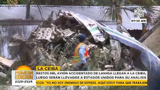 Restos del avión de LANHSA llegan a La Ceiba, luego serán llevados a EE.UU. para sus análisis