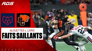 Highlights: Alouettes vs. Lions (Week 15)