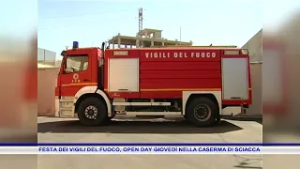 FESTA DEI VIGILI DEL FUOCO, OPEN DAY GIOVEDÍ NELLA CASERMA DI SCIACCA