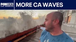 Powerful waves continue to batter Long Beach