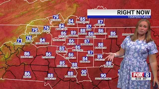 30% chance of rain Saturday; high of 87
