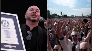 Pitbull logra un Guinness al reunir a 22.141 falsos calvos en Londres - laSexta Noticias