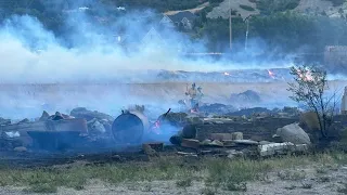 Structures threatened as fire burns near mouth of Weber Canyon