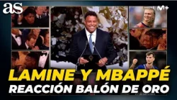 Las CARAS de LAMINE YAMAL y MBAPPÉ nada más ganar KANE el BALÓN DE ORO