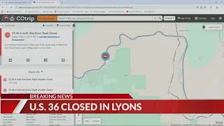 U.S. 36 closed in both directions due to mudslide near Lyons