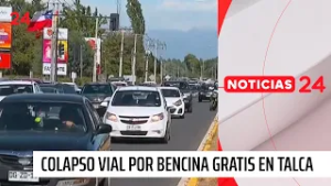 Colapso vial en Talca por bencina gratis | 24 Horas TVN Chile