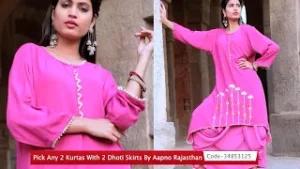 Pick Any 2 Kurtas With 2 Dhoti Skirts By Aapno Rajasthan
