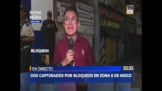 Two people arrested for blocking Calzada San Juan in Zone 6 of Mixco