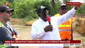 Delta Gov. Oborevwori inspects road projects in Oshimili North LGA