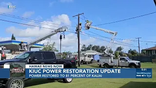 KIUC restores 81% of Kauai power; some North Shore restorations could begin in days