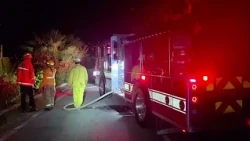 Fire completely destroys a palapa on the second floor of a home in San Carlos