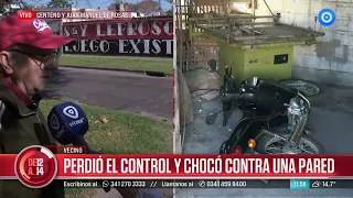 Lost control of the car and crashed into a wall