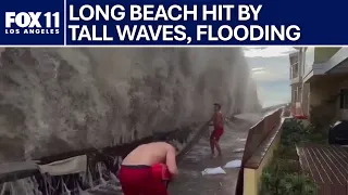 Massive waves, coastal flooding hit Long Beach