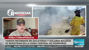 Varios incendios en zacateras y solares baldíos se registran en la zona central de Honduras.
