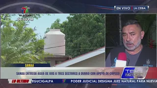 SANAA delivers water to two or three neighborhoods daily in La Ceiba with support from COPECO